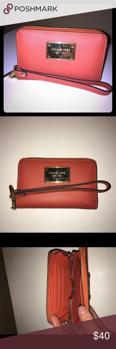 michael kors orange wristlet|Michael Kors wristlet clearance.